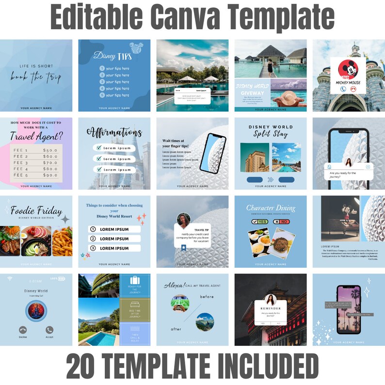 Travel Instagram Post Canva Template | Editable Social Media (digital ...
