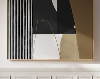 Contemporary Abstract Art Print Neutral Beige and Black Digital Download Minimalist Wall Art for Living Room Bedroom Office Home Decor 0093