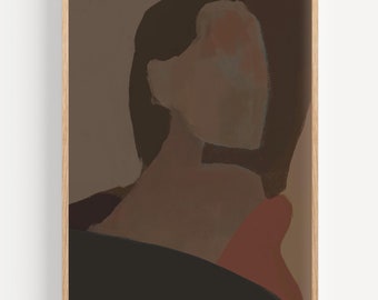 Abstract Female Figure Art Print: Modern Face Artwork (Digital Download)