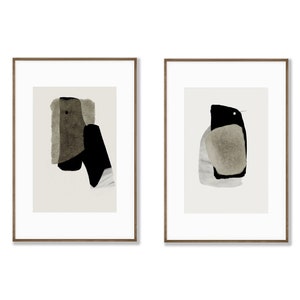 Set of 2 Abstract Art Portrait Digital Print Download, 24x36 30x40 contemporary modern wall decor image 2