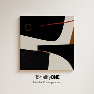 Contemporary Japandi Abstract Digital Print Instant Download, 20x20 40x40 Modern Wall Decor Art, Size Customization image 1