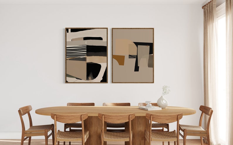 Contemporary Abstract Art Prints Bundle Set of 2 Digital Downloads Modern Home Decor High-Resolution Printable Wall Art image 2