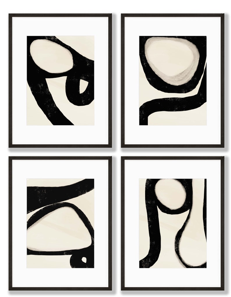 Minimal abstract art print set digital download, custom size available on request, contemporary art instant download, 30x40 image 4