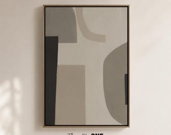 Beige Geometric Abstract Art Print: Modern Collage Wall Decor (Digital Download)