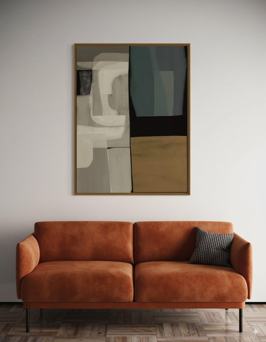 Large Format Abstract Print Neutral Green and Beige Artwork Digital Download Modern Wall Art for Living Room Office Minimalist Home Decor 98