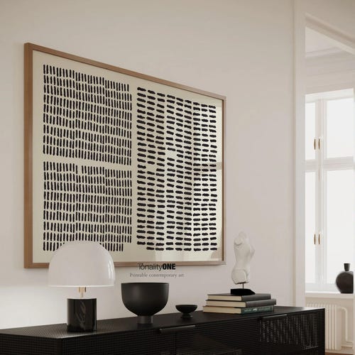 Impression d'art au trait minimaliste : décoration murale scandinave Wabi Sabi (téléchargement numérique)