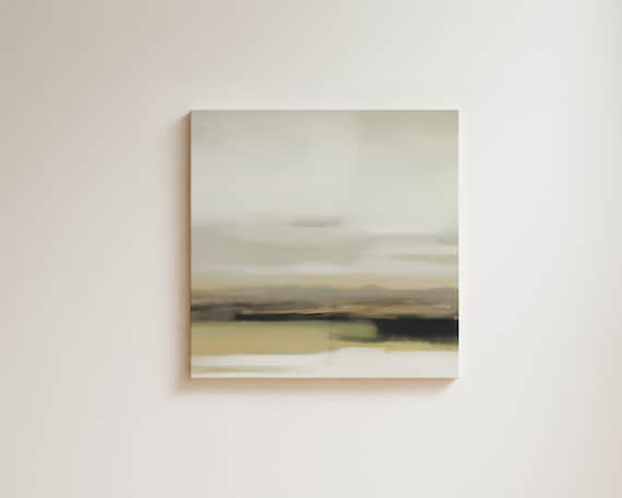 Misty Landscape Art Print: Abstract Morning Hills (Digital Download)