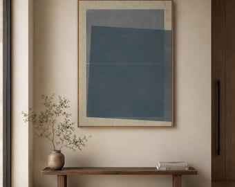 Blue Minimalist Abstract Print, Soft Color Field Wall Art, Modern Coastal Decor, Large Printable Digital Download, Minimal Abstract Art