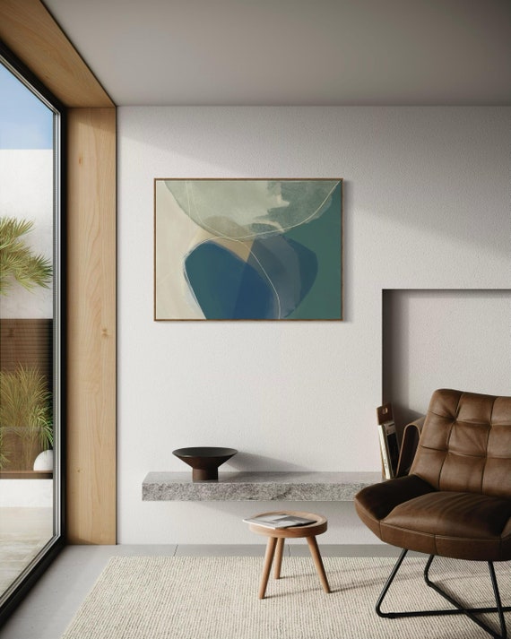 Abstract Coastal Landscape Art: Minimalist Seascape Print (Digital Download)