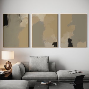 Download Modern Abstract Art Prints Set of 3 Printable Wall Art Beige Brown Wall Art Bedroom Posters wall abstracted art Abstract 0010 image 4