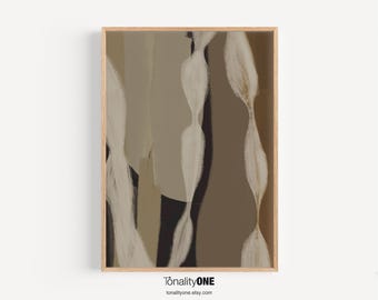 Neutral Abstract Art Print: Beige Brown Minimalist Decor (Digital Download)