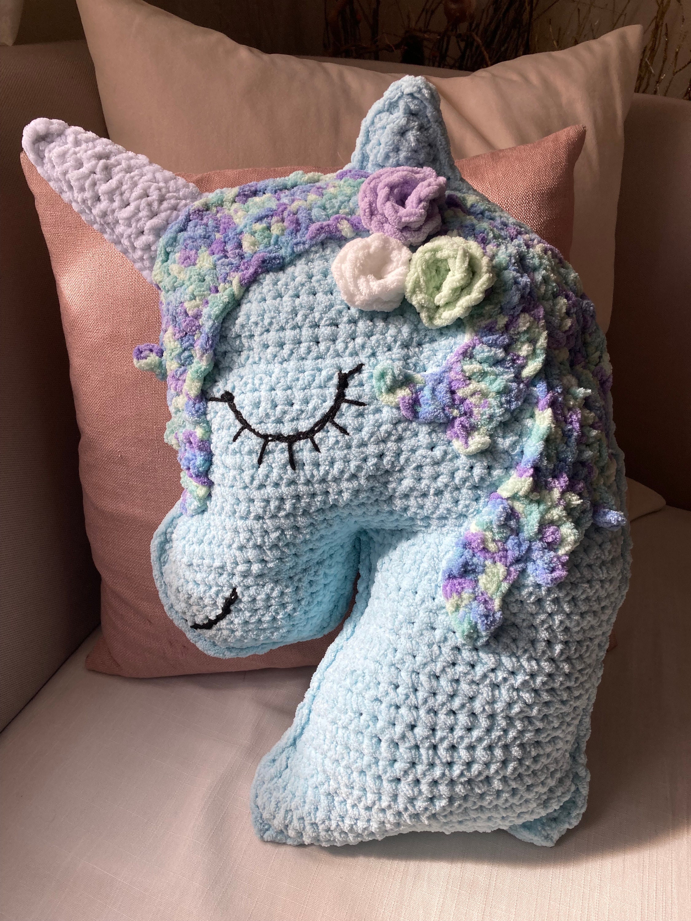 Pink unicorn pillow pet sales
