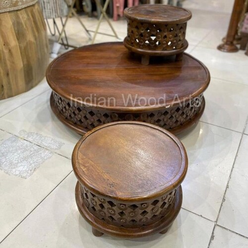 Lattice Carved Coffee Table in Round Shape Mango Wood Coffee Etsy