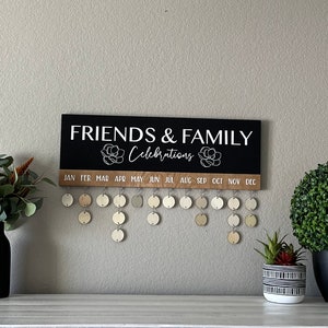 Handmade Family Birthday Calendar Sign: Wooden Wall Hanging