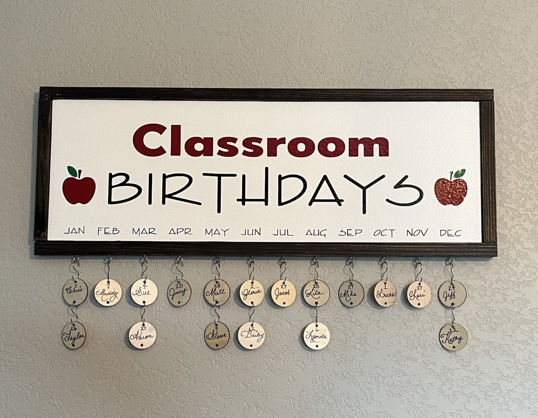Classroom Birthday Sign. Celebrate Birthday Calendar Wall Etsy