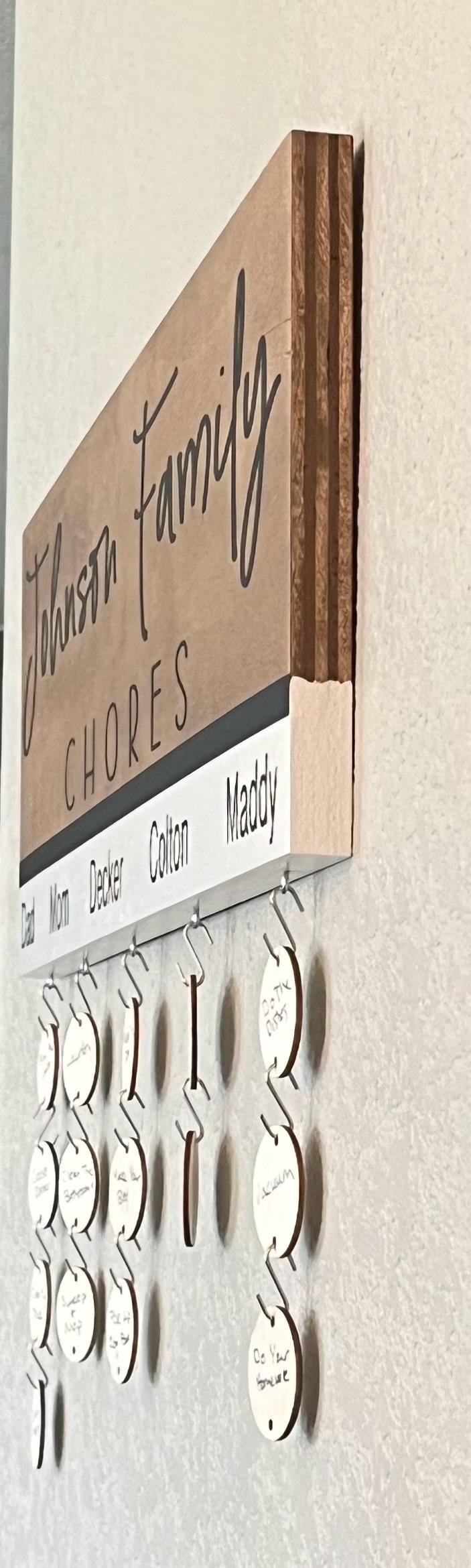 Personalized Family Chore Chart: Wooden Organization Sign With Tags - Etsy