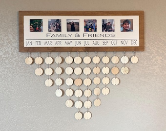 Personalized Family Birthday Sign: Magnetic Photo Calendar