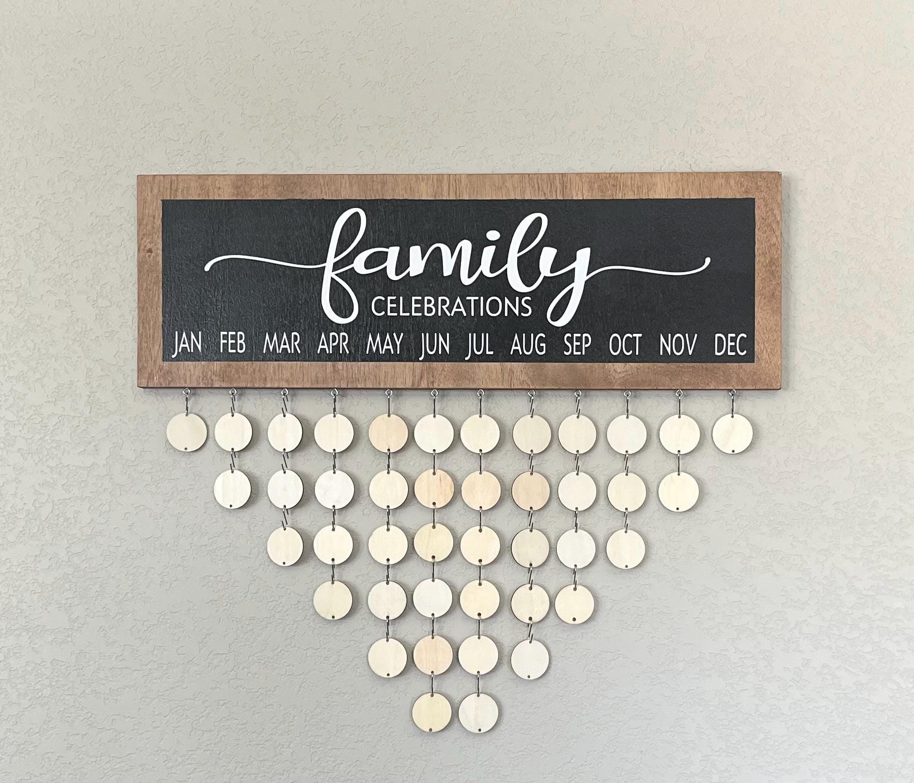 Family Birthday Calendar, Personalized Birthday Calendar Sign, Birthday Calendar Wall Hanging, Gift For, Mother's Day Gift, Christmas Gift
