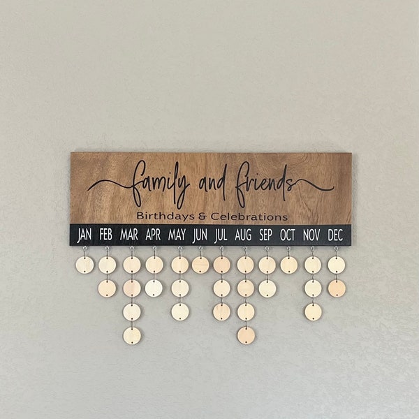 Family Birthday Calendar Wall Hanging Etsy