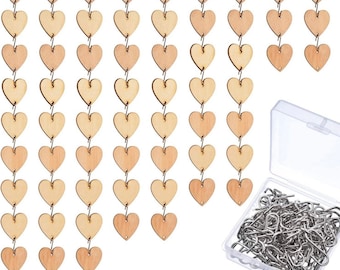 Birthday Board Heart Tags 1.5” - Wooden Discs with Silver Hooks