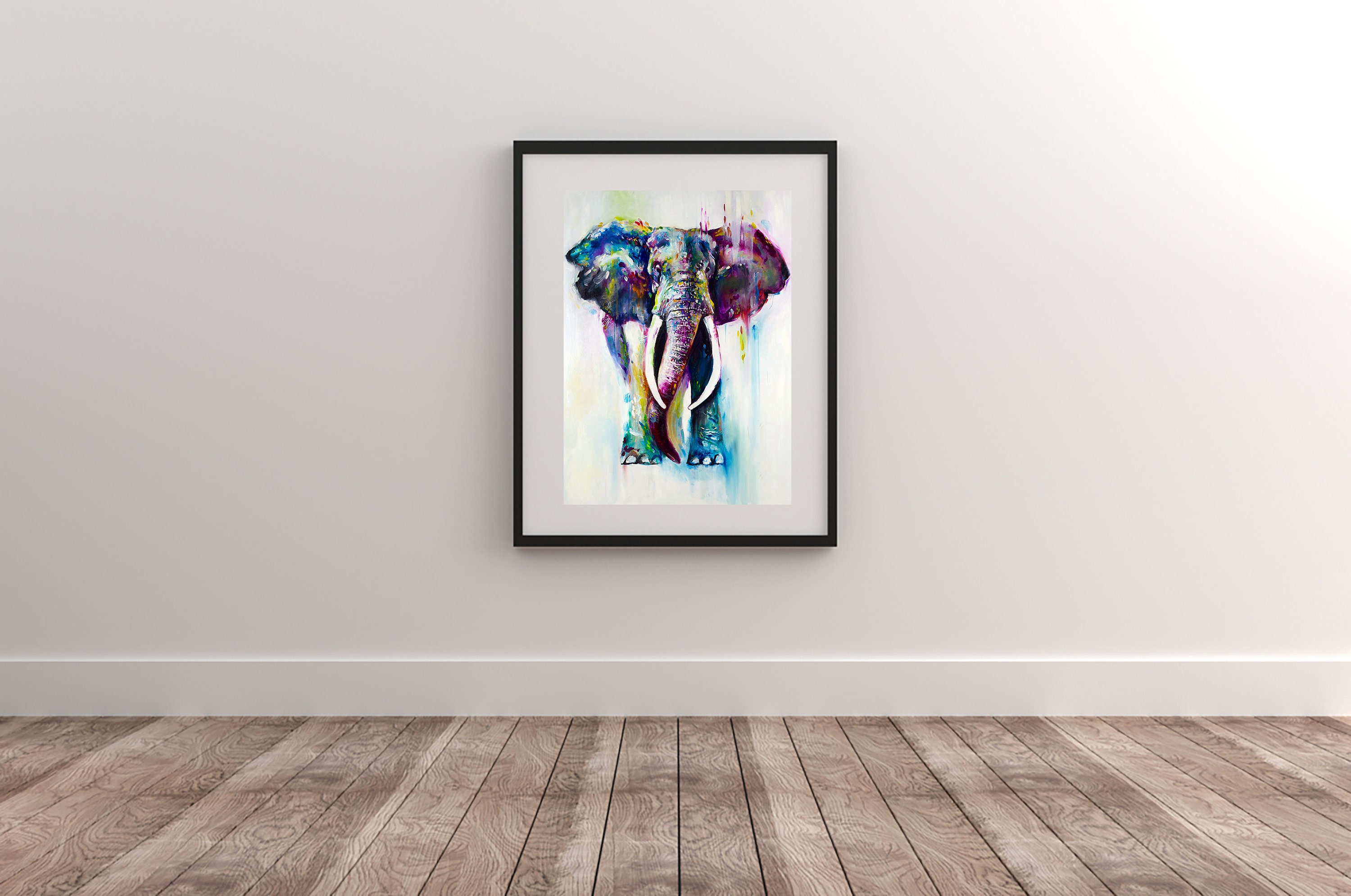 Abstract Vector Elephant Art Print Home Decor Wall Art Poster C