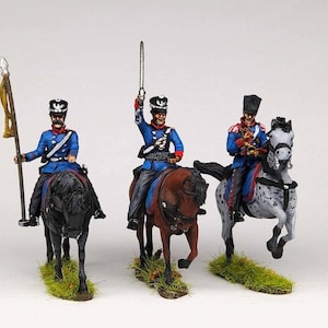 Prussian Dragoon Cavalry Unpainted 3D Printed Model Figures - Napoleonic Era