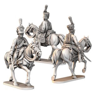 Austrian Hussar Cavalry 3D Printed Model Figures - Napoleonic Era