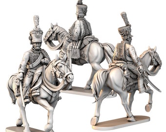 Austrian Hussar Cavalry 3D Printed Model Figures - Napoleonic Era