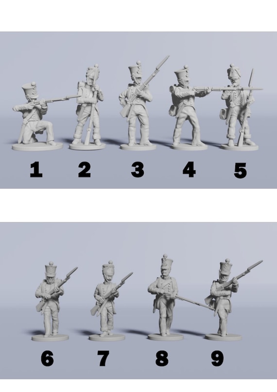 French Line Infantry 3D Printed Model Figures Napoleonic Era - Etsy