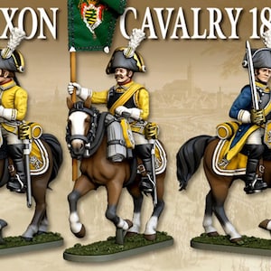 Saxon Cavalry Unpainted 3D Printed Model Figures - Napoleonic Era