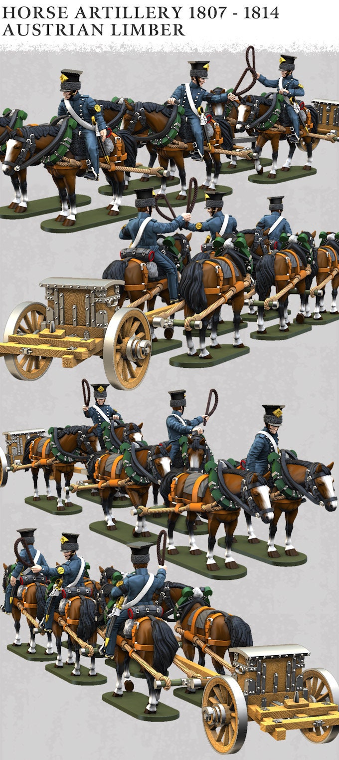 Polish Horse Artillery With Austrian Limber Unpainted 3D Printed