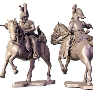 French Cuirassiers Cavalry 3D Printed Model Figures - Napoleonic Era