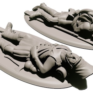 Prussian Dead and Injured Landwehr 3D Printed Model Figures - Napoleonic Era