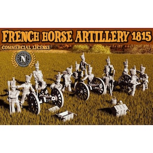 French Horse Artillery 3D Printed Model Figures - Napoleonic Era