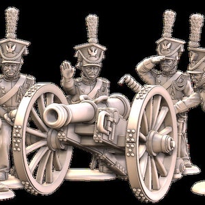 Polish Horse Artillery 1807-10 Unpainted 3D Printed Model Figures - Napoleonic Era