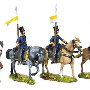 Prussian Landwehr Cavalry Unpainted 3D Printed Model Figures - Napoleonic Era