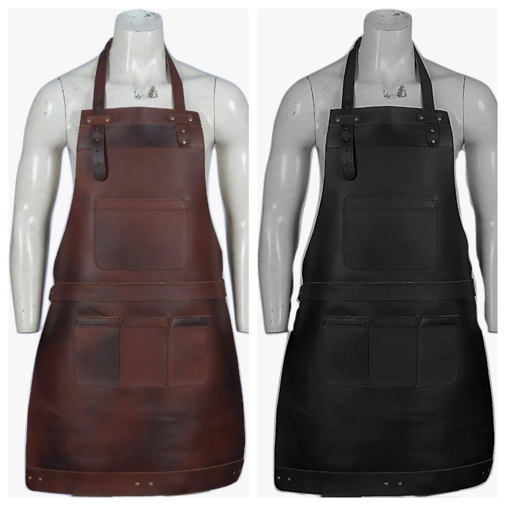 Luxury Real Leather Apron: Butcher, Cook, BBQ - Etsy