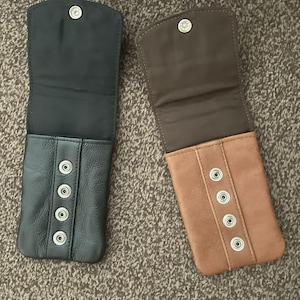 Estuche para accesorios de piel auténtica, estuche para móvil, estuche para cinturón