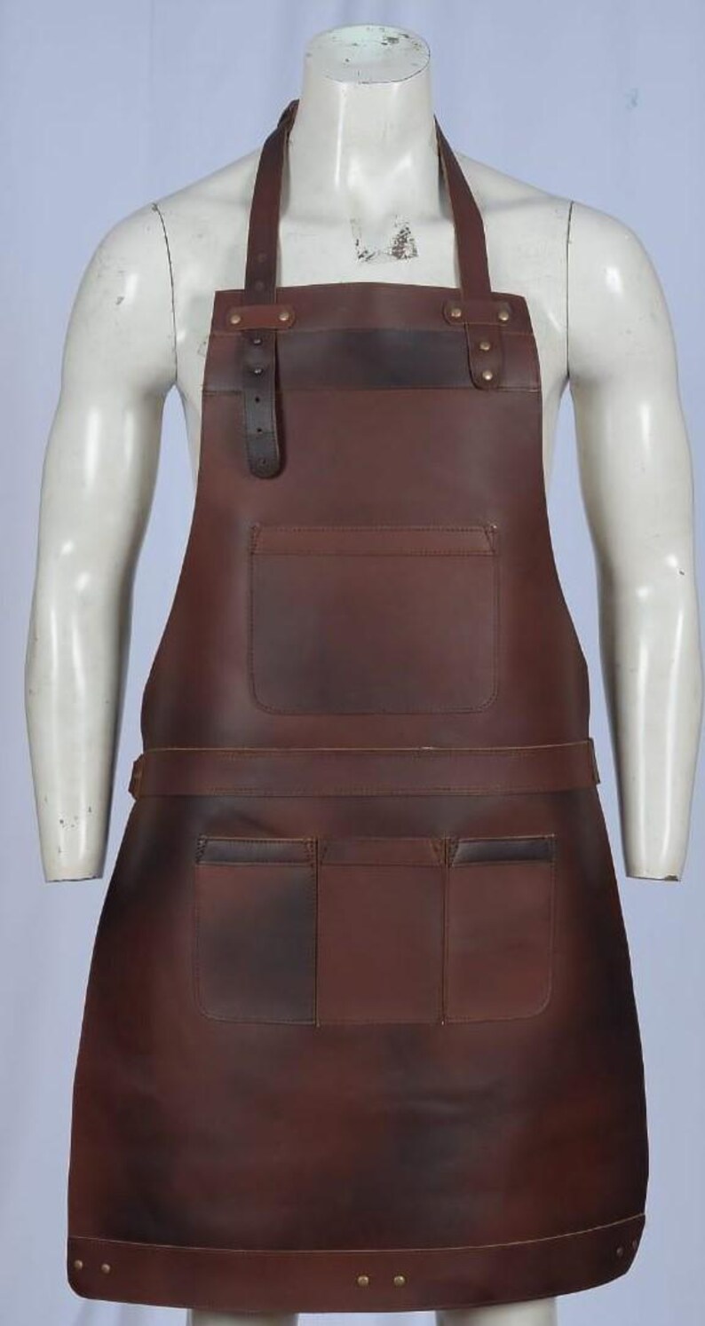 Procook Apron Luxury Real Leather Apron: Butcher, Cook, BBQ - Etsy