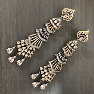 Dangle And Drop Earrings, Victorian CZ Jhumki/Jhumka Earrings, Indian Earrings, Pakistani Earrings, Bollywood Earrings