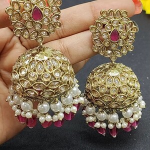Pearl Jhumki Earrings, Jhumki/Jhumka Earrings, Indian Earrings, Pakistani Earrings, Bollywood Earrings