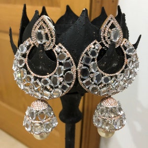 Statement Earrings, Dangle And Drop Earrings, CZ Jhumki/Jhumka Earrings, Indian Earrings, Pakistani Earrings, Bollywood Earrings