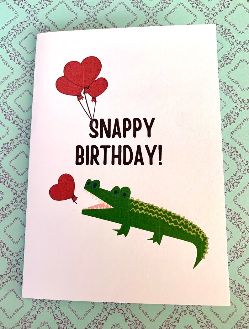 Printable Birthday Card, Crocodile Birthday Card, Digital Download - Etsy