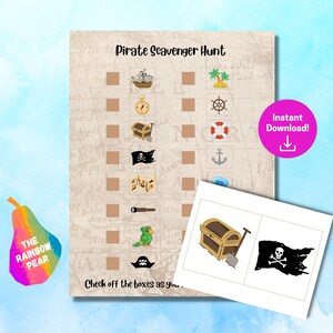 Piraten-Schnitzeljagd, Piraten-Party-Spiel, Indoor-Spiel für Kinder, Piraten-Schatzsuche, digitaler Download, Pirat druckbare