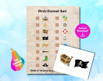 Pirate Scavenger Hunt, Kids Indoor Party Game (Digital Download)
