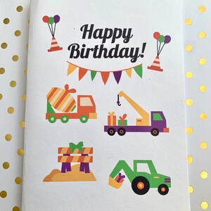 Printable Birthday Card, Construction Birthday Card, Digital Download ...
