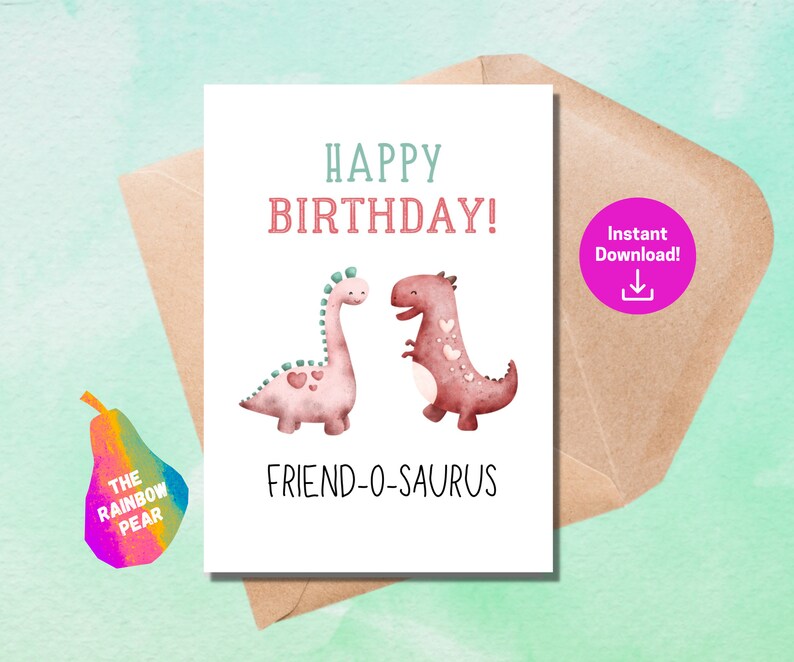 Printable Birthday Card Dinosaur Birthday Card - Etsy