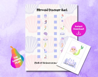 Mermaid Scavenger Hunt Game for Kids (Digital Download)