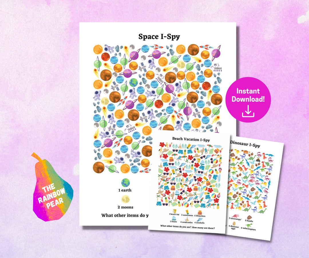 Printable I-spy Games, 5 Sheets, Easy Printable Game, Digital Download ...