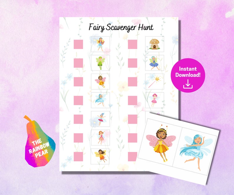 Fairy Scavenger Hunt, Birthday Party Game, Woodland, Printable, Digital ...